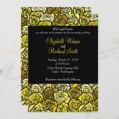ヴィンテージイエローローズ結婚式招待状 招待状 (正面/裏面)