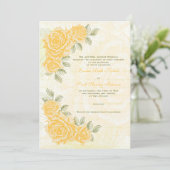 ヴィンテージイエローローズ結婚式招待状 招待状