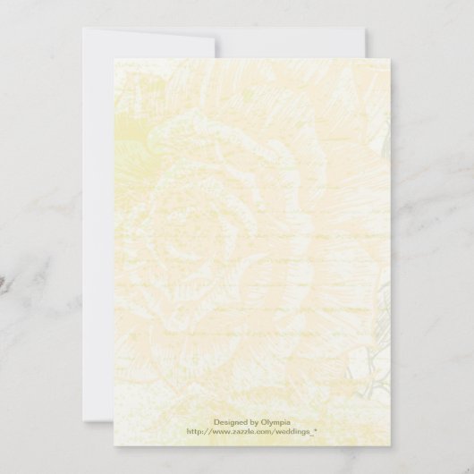 ヴィンテージイエローローズ結婚式招待状 招待状 (裏面)