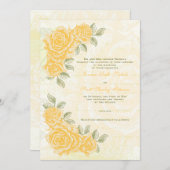 ヴィンテージイエローローズ結婚式招待状 招待状