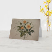 ヴィンテージイエローローズ カード (黄色い花)