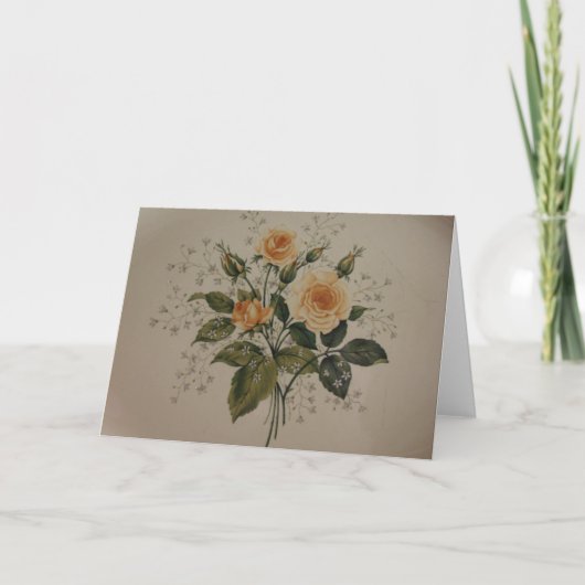 ヴィンテージイエローローズ カード (正面)