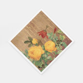 ヴィンテージイエローローズ スタンダードランチョンナプキン (角)