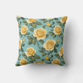 ヴィンテージイエローローズ – ボエレガントタニカルデザイン クッション (裏面)