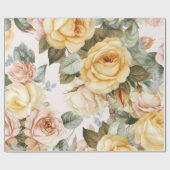 ヴィンテージイエローローズ ラッピングペーパー (フラット)