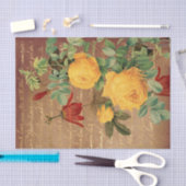 ヴィンテージイエローローズ 薄葉紙 (クラフト)