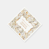 ヴィンテージイエローワイルドフラワーブライダルシャワー スタンダードカクテルナプキン (角)