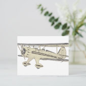 ヴィンテージイエローワコビプレーンペンシルスケッチ ポストカード (スタンド正面)