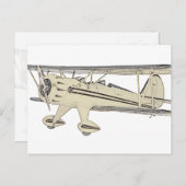 ヴィンテージイエローワコビプレーンペンシルスケッチ ポストカード (正面/裏面)