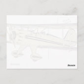 ヴィンテージイエローワコビプレーンペンシルスケッチ ポストカード (裏面)