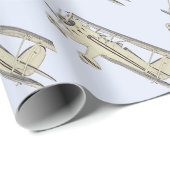 ヴィンテージイエローワコビプレーンペンシルスケッチ ラッピングペーパー (ロールコーナー)