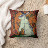 ヴィンテージイエロー金ゴールドバニースポットウサギフローラタイル クッション (ブランケット)