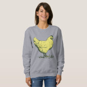 ヴィンテージイエロー鶏のドローイング 鳥類飼育農業 スウェットシャツ (正面フル)