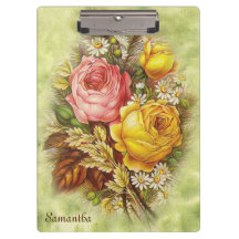 ヴィンテージイエロー&ピンクローズお名前を追加