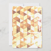 ヴィンテージイエロー ブラウン ジオメトリックパターン ウェディング 招待状 (裏面)