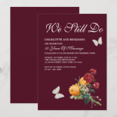 ヴィンテージイエロー・レッドローズの誓い更新 招待状 (正面/裏面)