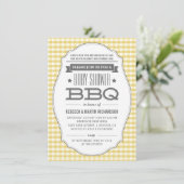 ヴィンテージイエローBBQニュートラルベビーシャワー招待状 招待状 (スタンド正面)
