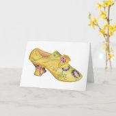 ヴィンテージイエローBrocadeシューカード カード (黄色い花)