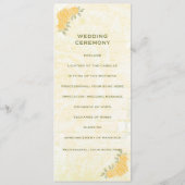 ヴィンテージイエロ結婚ローズのセレモニープログラムカード プログラム (裏面)