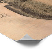 ヴィンテージイカプリントシーライフイラストレーション ポスター (角)