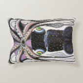 ヴィンテージイカ又はタコ海洋生物動物 アクセントクッション (正面)