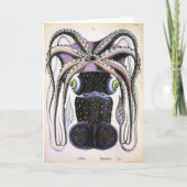 ヴィンテージイカ又はタコ海洋生物動物 カード (正面)