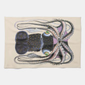 ヴィンテージイカ又はタコ海洋生物動物 キッチンタオル (横)