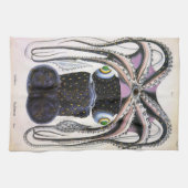 ヴィンテージイカ又はタコ海洋生物動物 キッチンタオル (横)