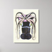 ヴィンテージイカ又はタコ海洋生物動物 キャンバスプリント (正面)