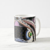 ヴィンテージイカ又はタコ海洋生物動物 コーヒーマグカップ (正面右)