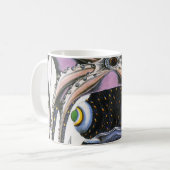 ヴィンテージイカ又はタコ海洋生物動物 コーヒーマグカップ (正面左)