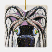 ヴィンテージイカ又はタコ海洋生物動物 セラミックオーナメント (裏面)