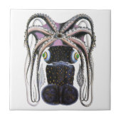 ヴィンテージイカ又はタコ海洋生物動物 タイル (正面)