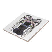 ヴィンテージイカ又はタコ海洋生物動物 タイル (側面)