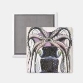 ヴィンテージイカ又はタコ海洋生物動物 マグネット (正面/裏面)