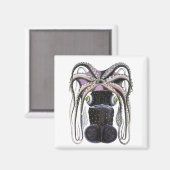 ヴィンテージイカ又はタコ海洋生物動物 マグネット (正面/裏面)