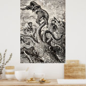 ヴィンテージイカ持ち船乗り ポスター (キッチン)