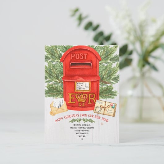 ヴィンテージイギリスのメールボックス移動案内カード シーズンポストカード (スタンド正面)
