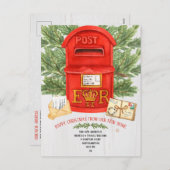 ヴィンテージイギリスのメールボックス移動案内カード シーズンポストカード (正面/裏面)