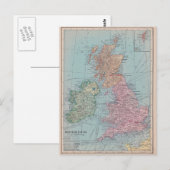 ヴィンテージイギリスの地図 ポストカード (正面/裏面)