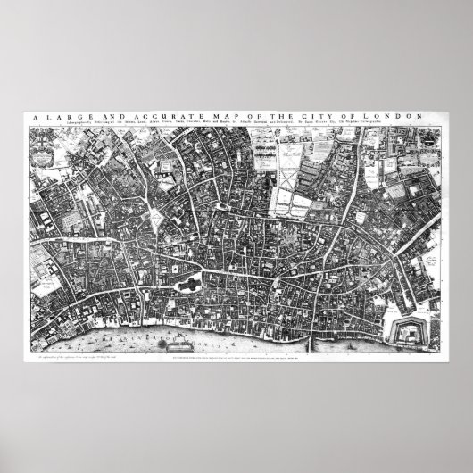 ヴィンテージイギリスの地図(1677年) ポスター (正面)