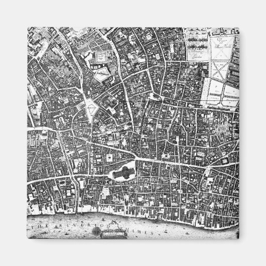 ヴィンテージイギリスの地図(1677年) マグネット (正面)