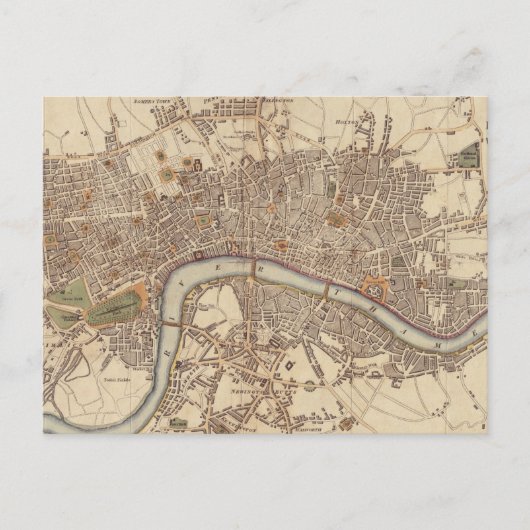 ヴィンテージイギリスの地図（1807年） ポストカード (正面)