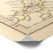 ヴィンテージイギリスの地図（1837年） ポスター (角)