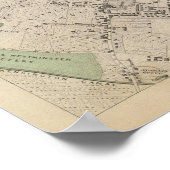 ヴィンテージイギリスの地図（1843年） ポスター (角)