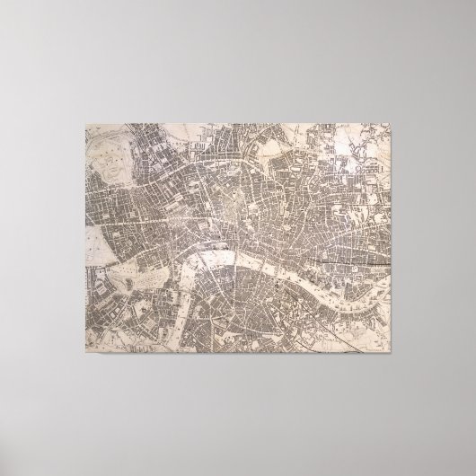 ヴィンテージイギリスの地図（1845年） キャンバスプリント (正面)