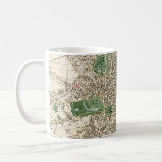 ヴィンテージイギリスの地図（1853年） コーヒーマグカップ (左)
