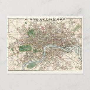 ヴィンテージイギリスの地図(1853年) ポストカード