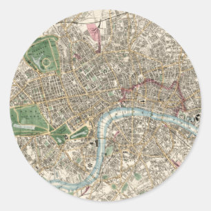 ヴィンテージイギリスの地図(1853年) ラウンドシール