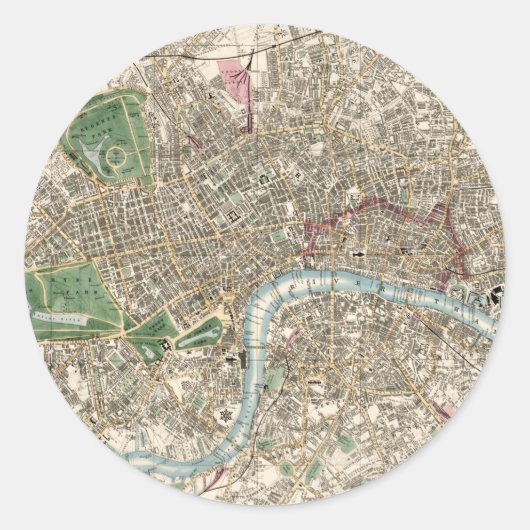 ヴィンテージイギリスの地図（1853年） ラウンドシール (正面)